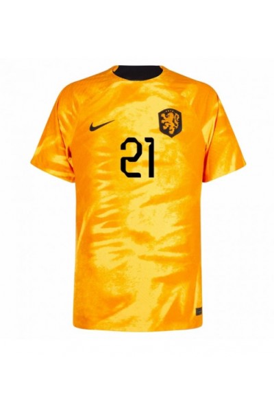 Fotbalové Dres Holandsko Frenkie de Jong #21 Domácí Oblečení MS 2022 Krátký Rukáv